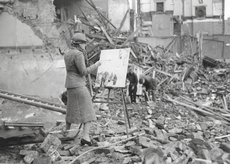 Ethel Gabain at work during World War Two